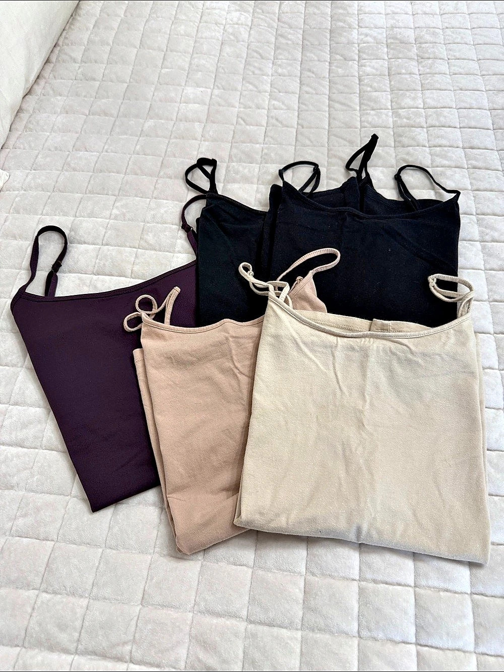 Cami’s- Tanks Five-Piece 2 Black, beige, off white and wine color